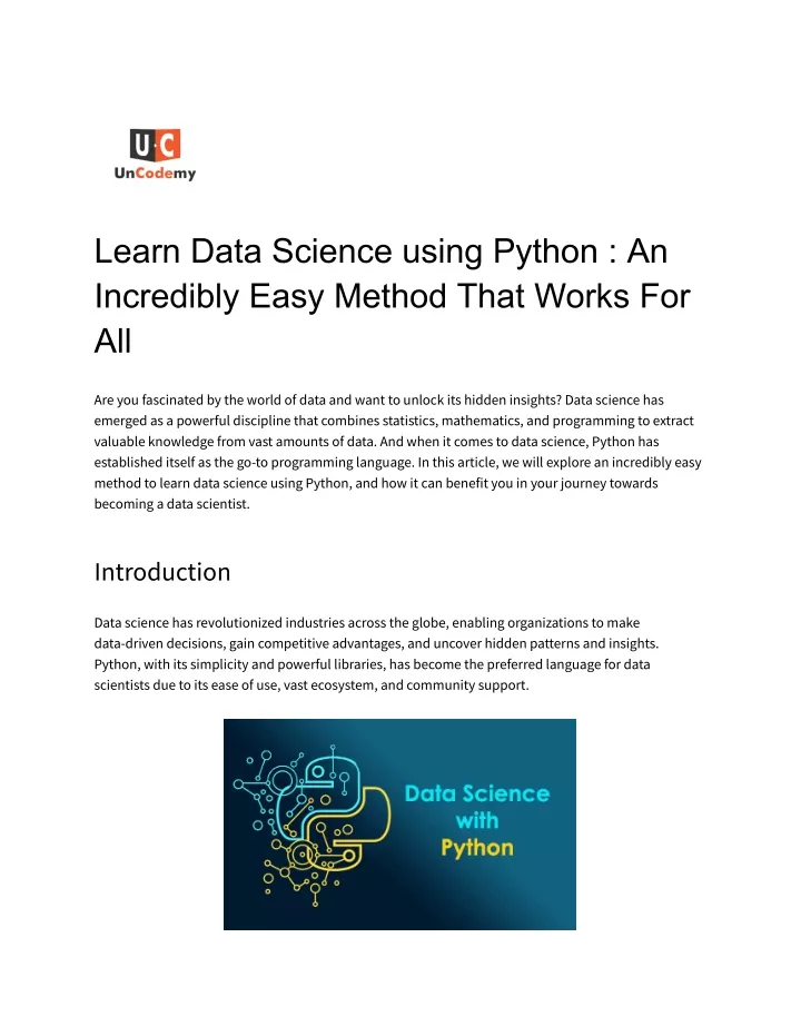 learn data science using python an incredibly