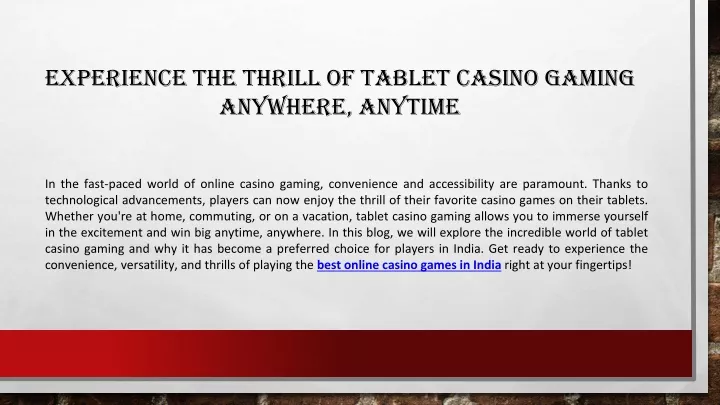 experience the thrill of tablet casino gaming anywhere anytime