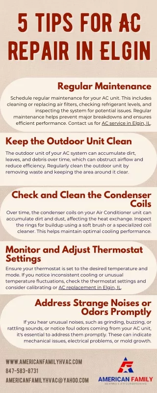 5 Tips for AC repair in Elgin