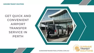 Get Quick and Convenient Airport Transfer Service in Perth
