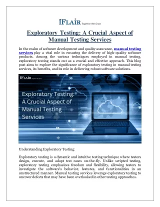 exploratory testing a crucial aspect of manual