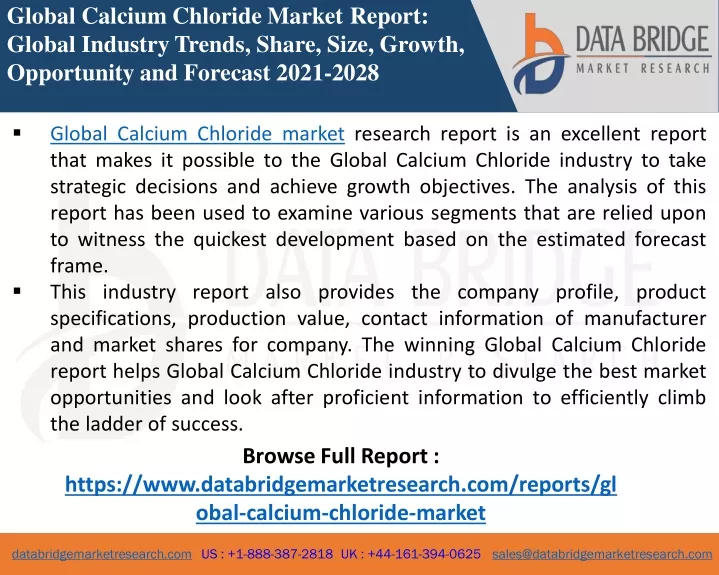 global calcium chloride market report global