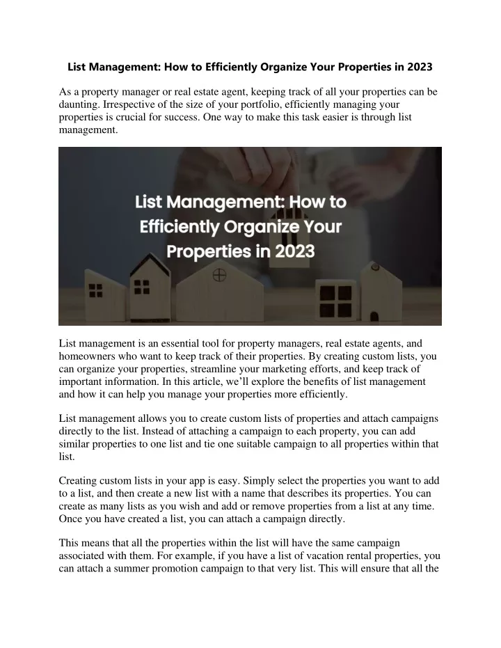 list management how to efficiently organize your