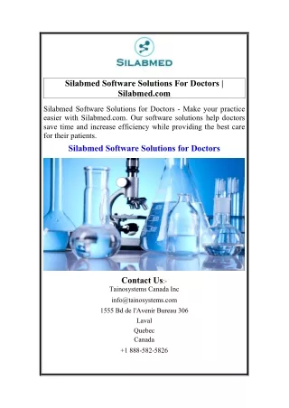Silabmed Software Solutions For Doctors Silabmed.com