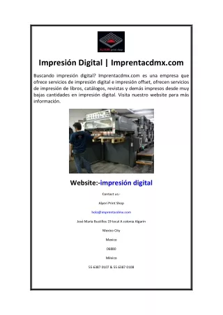 impresi n digital imprentacdmx com
