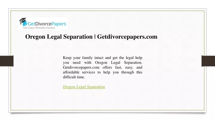 oregon legal separation getdivorcepapers com