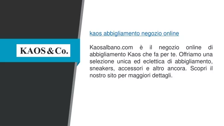 kaos abbigliamento negozio online kaosalbano