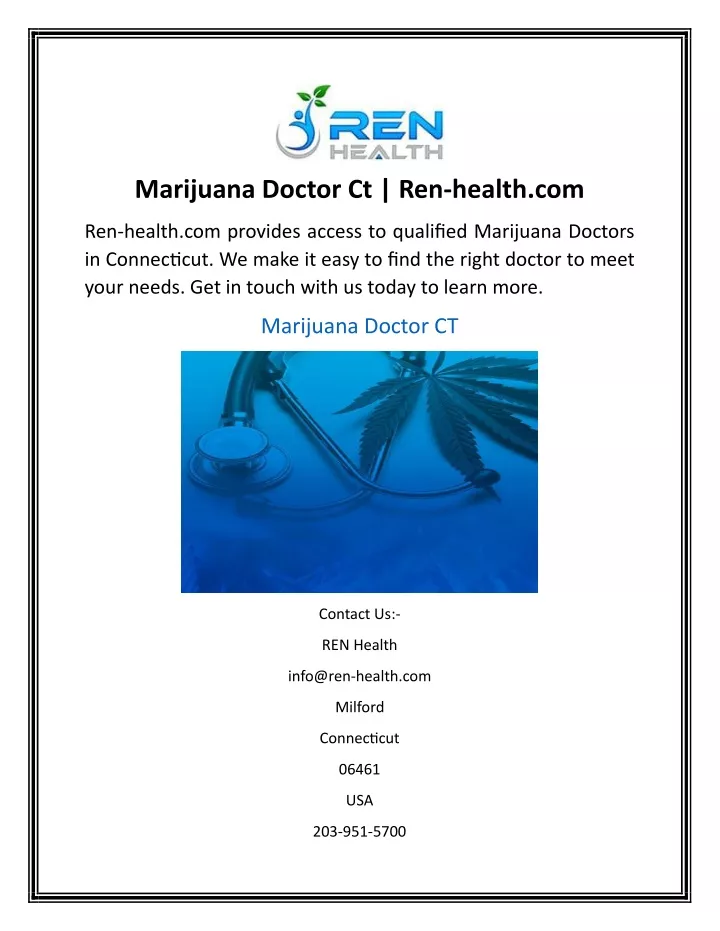 marijuana doctor ct ren health com