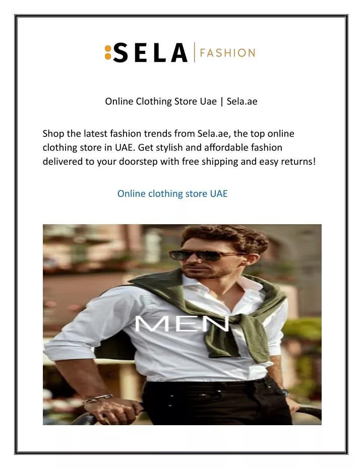 PPT - Online Clothing Store Uae Sela.ae PowerPoint Presentation, free  download - ID:12276522