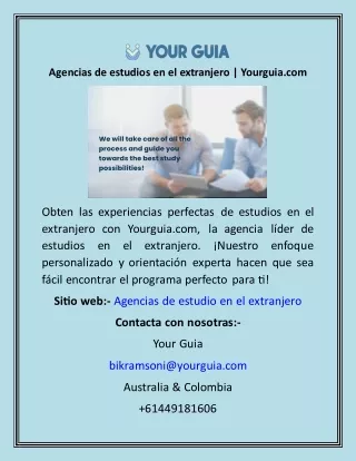 Agencias de estudios en el extranjero  Yourguia