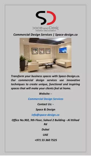 Commercial Design Services  Space-design.co