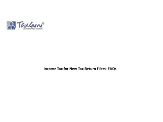 income tax for new tax return filers faqs