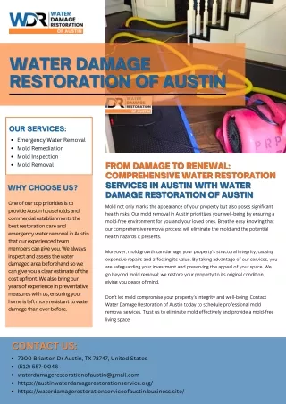 From Damage to Renewal: Comprehensive Water Restoration Services in Austin with