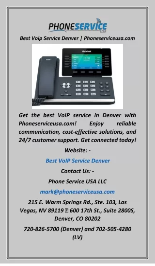 Best Voip Service Denver  Phoneserviceusa