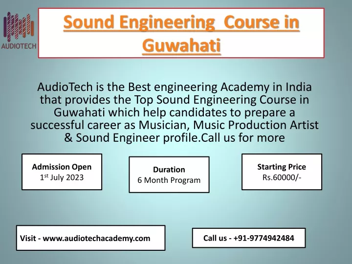 sound engineering course in guwahati