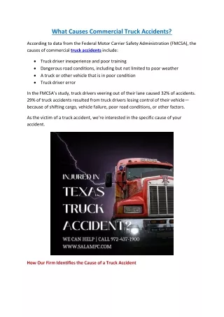 What Causes Commercial Truck Accidents?
