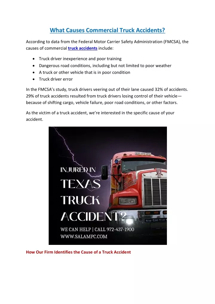 what causes commercial truck accidents