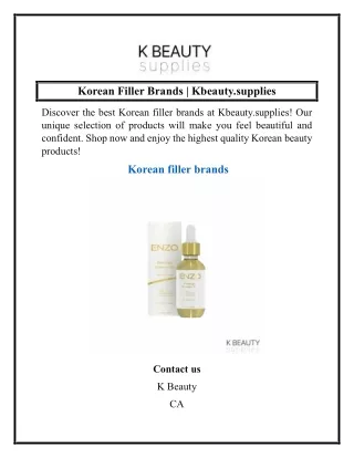 Korean Filler Brands  Kbeauty.supplies