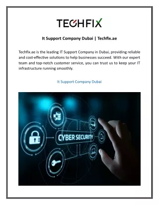It Support Company Dubai  Techfix.ae