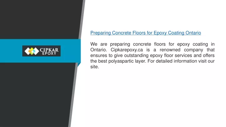 preparing concrete floors for epoxy coating