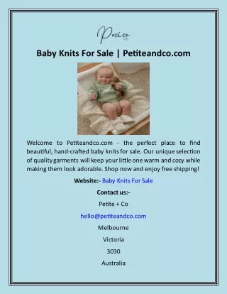 Baby Knits For Sale  Petiteandco