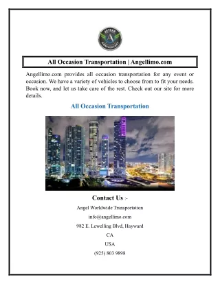 All Occasion Transportation  Angellimo.com