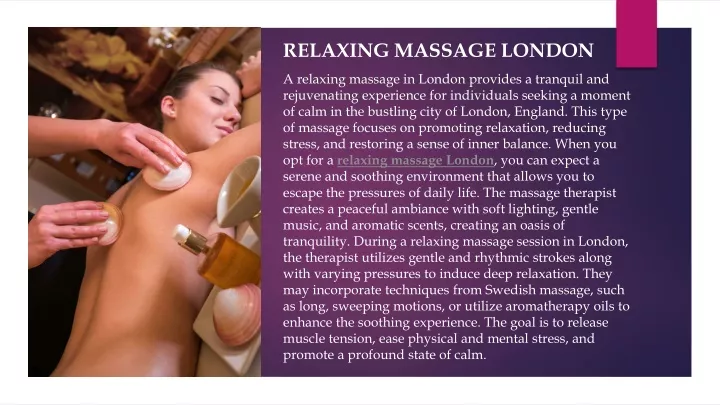 relaxing massage london