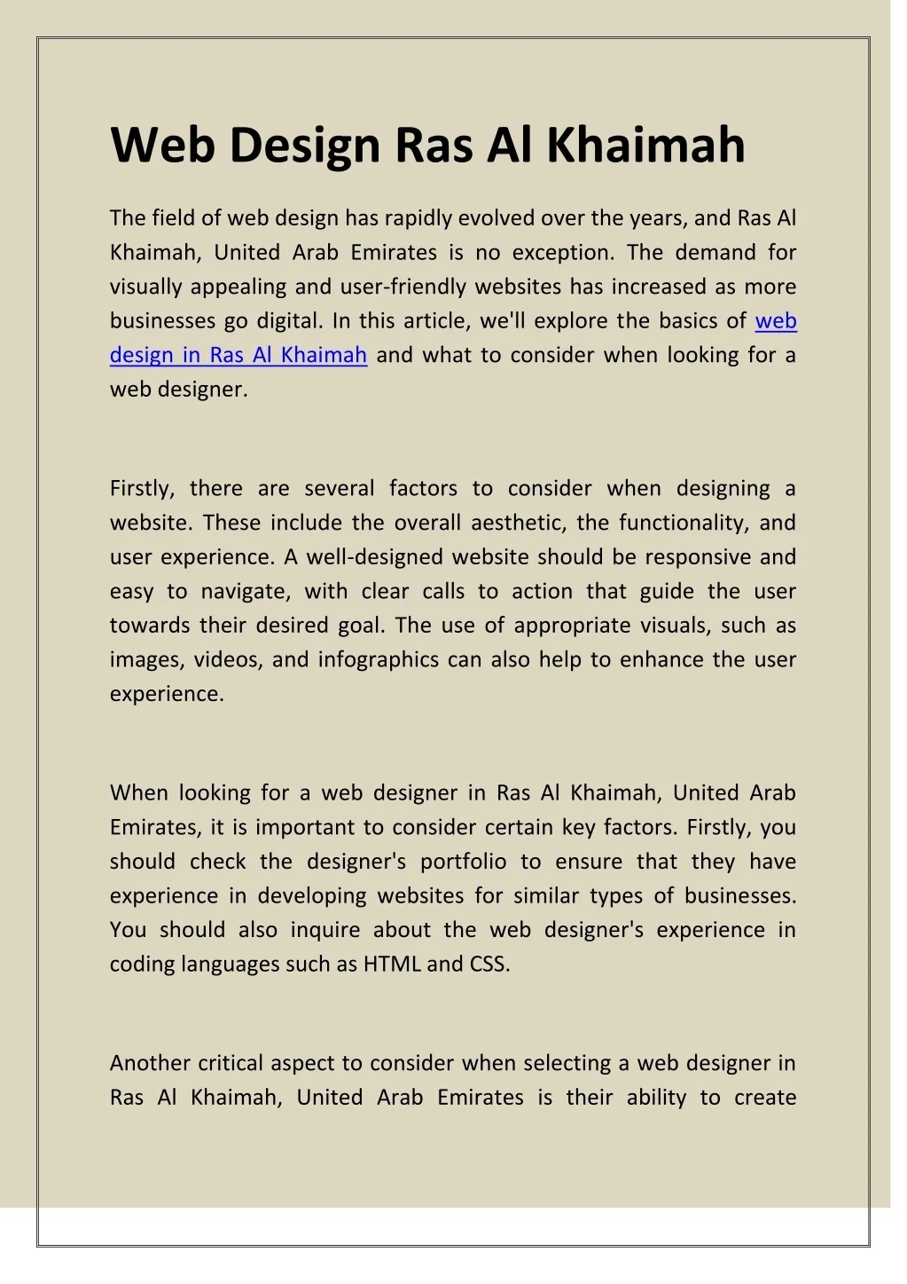 PPT - Web Design Ras Al Khaimah PowerPoint Presentation, free download ...