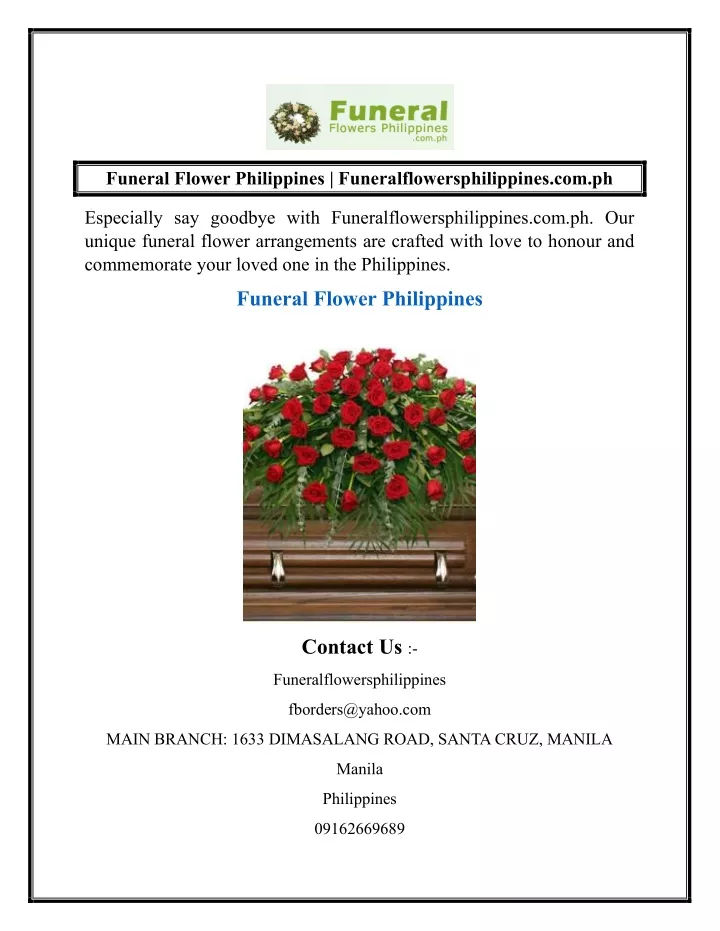 funeral flower philippines