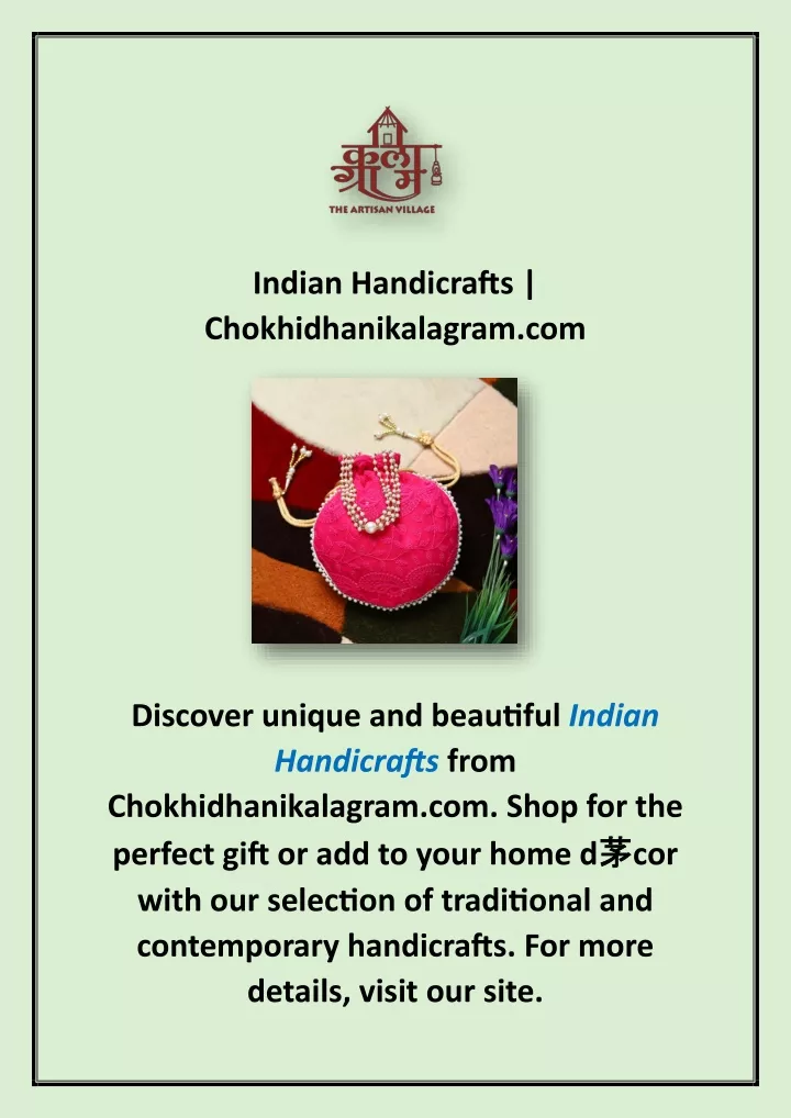 indian handicrafts chokhidhanikalagram com