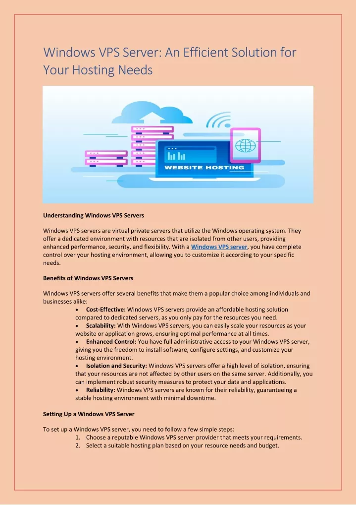 windows vps server an efficient solution for your