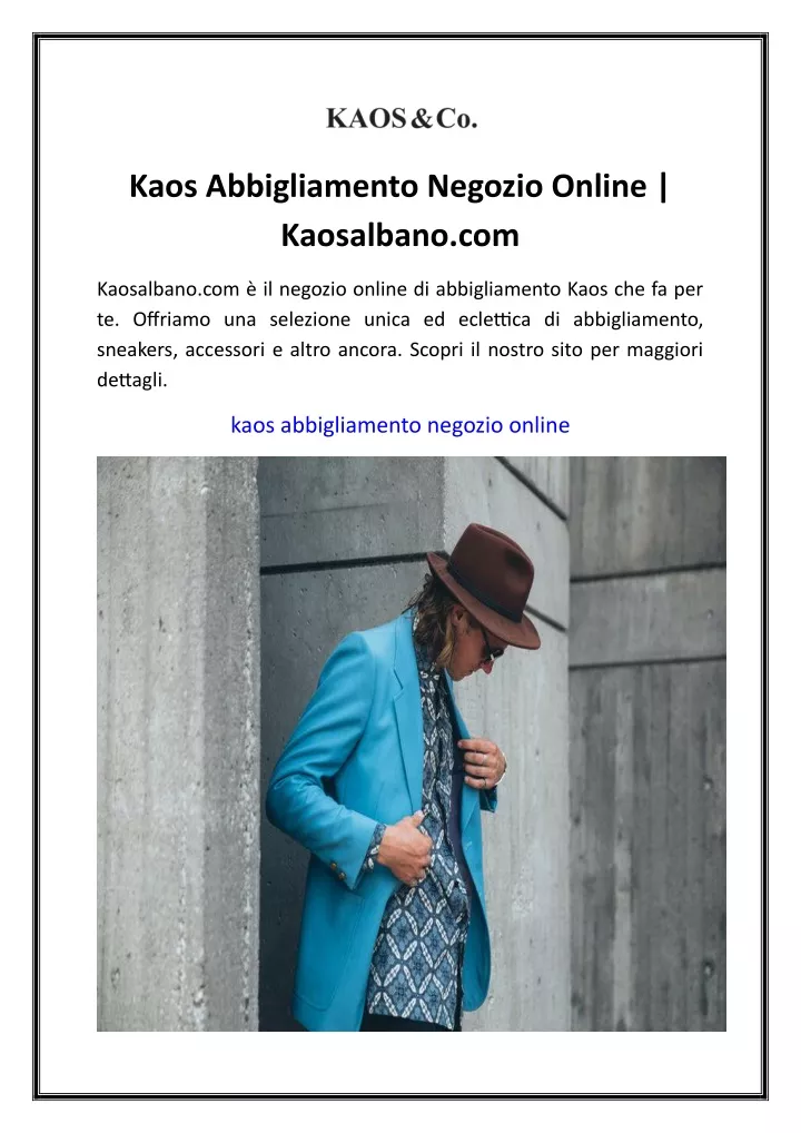 kaos abbigliamento negozio online kaosalbano com