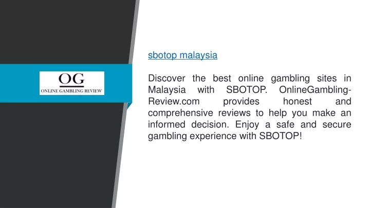 sbotop malaysia discover the best online gambling