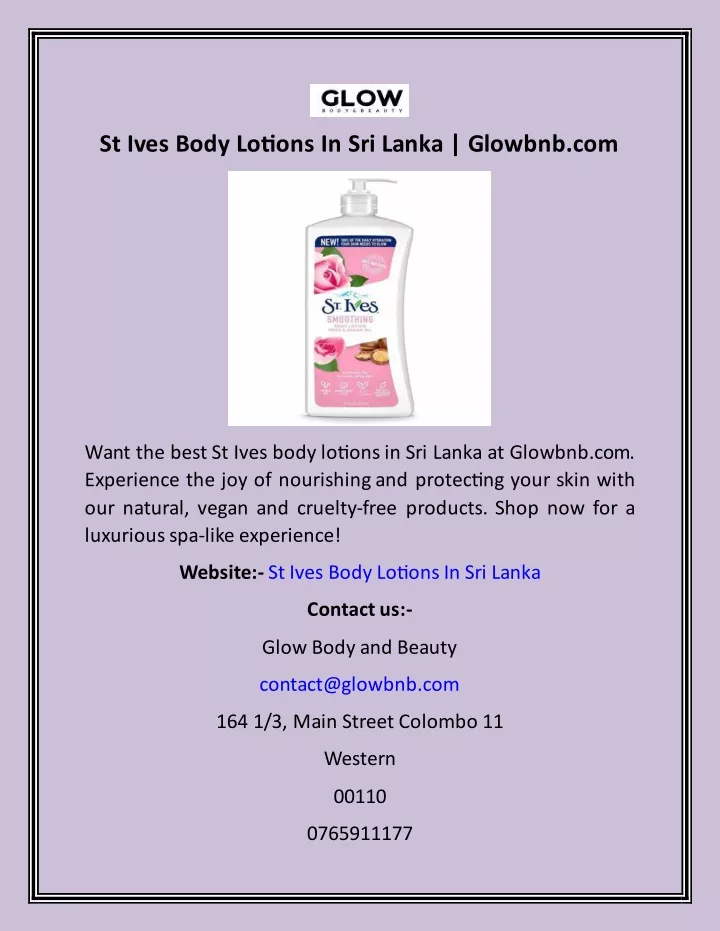 st ives body lotions in sri lanka glowbnb com