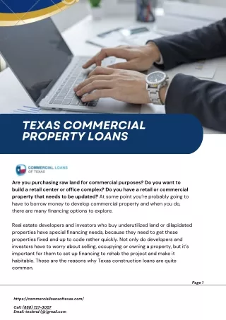 TEXAS commercial property loans