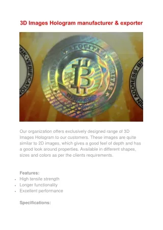 3d images hologram manufacturer exporter