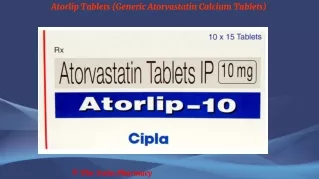 atorlip tablets generic atorvastatin calcium