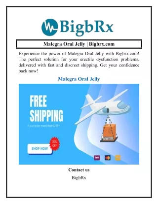 Malegra Oral Jelly  Bigbrx.com