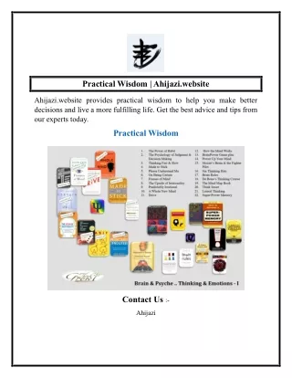 practical wisdom ahijazi website