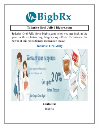 Tadarise Oral Jelly  Bigbrx.com