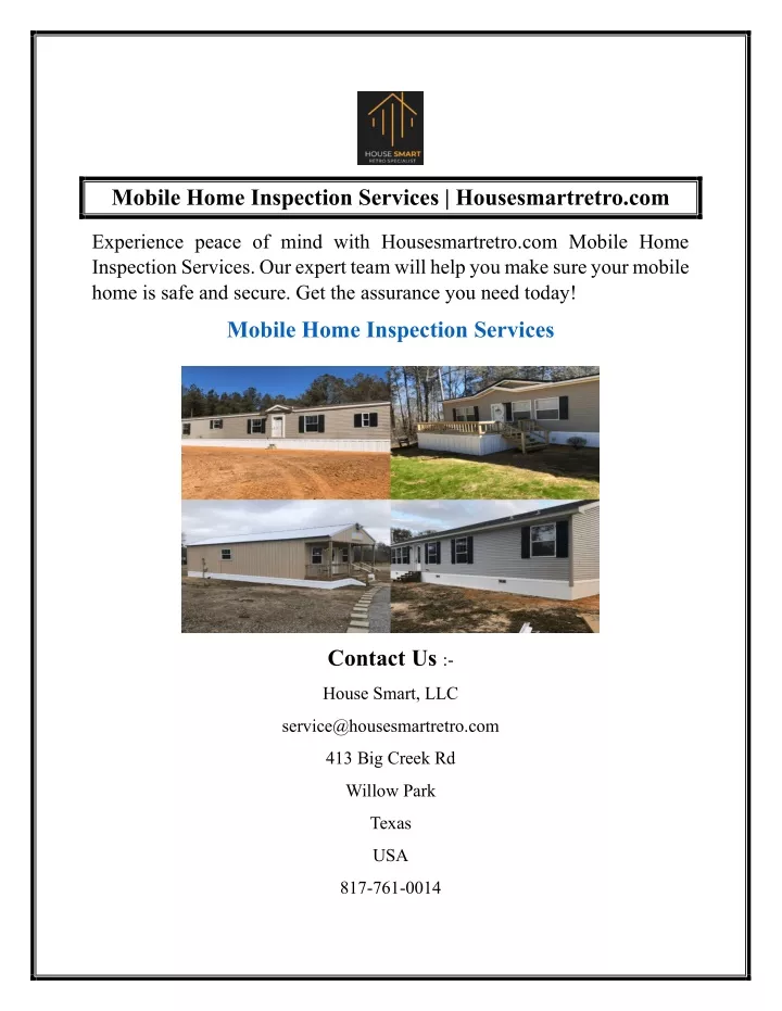 mobile home inspection services housesmartretro