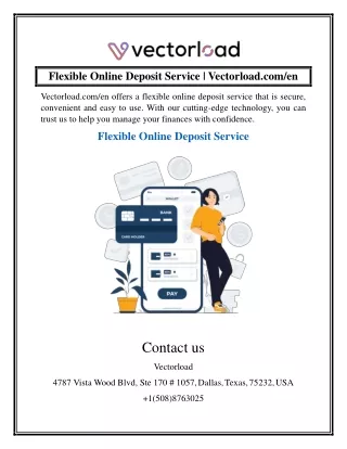 Flexible Online Deposit Service  Vectorload.comen
