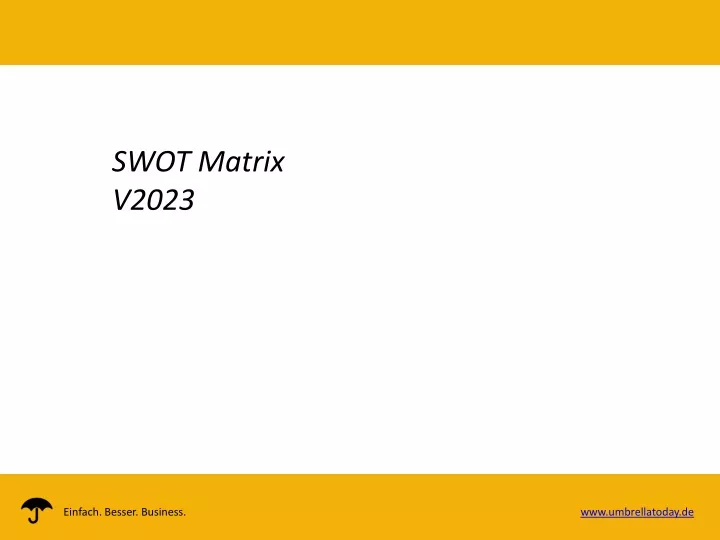 swot matrix v2023
