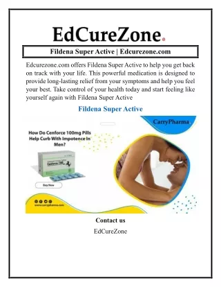 Fildena Super Active  Edcurezone.com