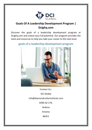 Goals Of A Leadership Development Program | Dcighq.com