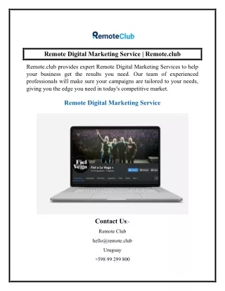 Remote Digital Marketing Service  Remote.club