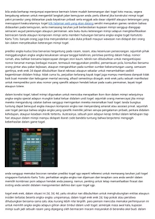 bila anda berharap menjumpai experience bermain