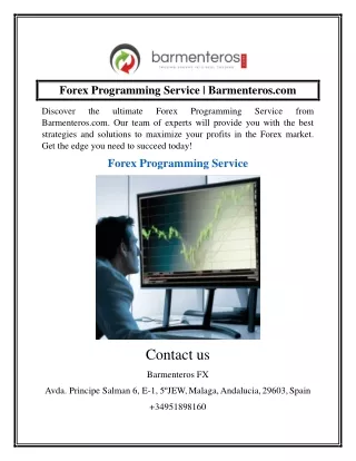 Forex Programming Service  Barmenteros.com