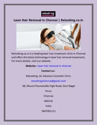 laser hair removal in chennai relooking co in