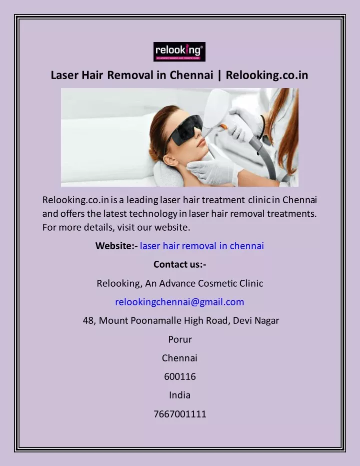 laser hair removal in chennai relooking co in